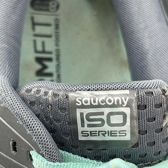 Saucony Triumph ISO Series Sneakers Running Shoes Gray Teal Womens Size 11.5 - Picture 10 of 11